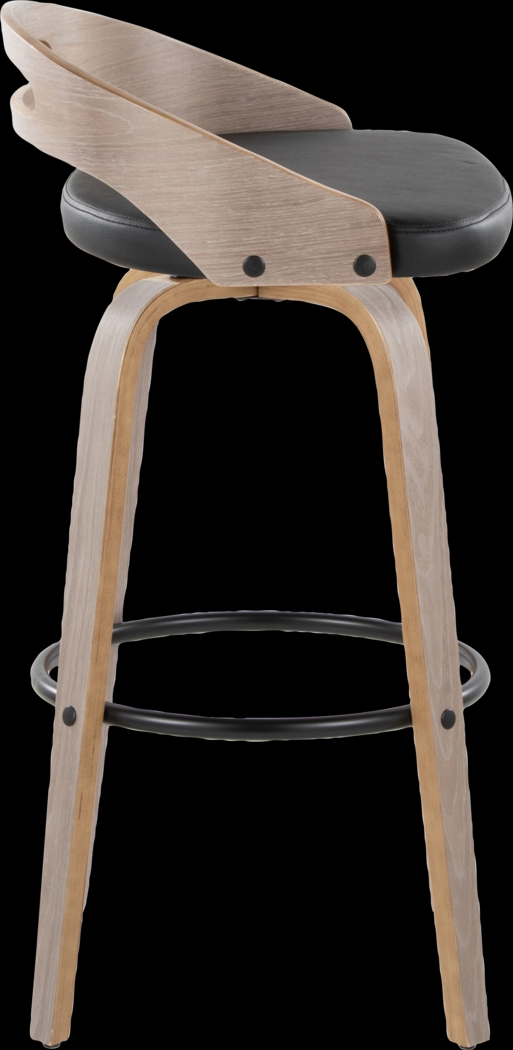 Congreve II Black Swivel Barstool, Set of 2 - Thumbnail - Image 7