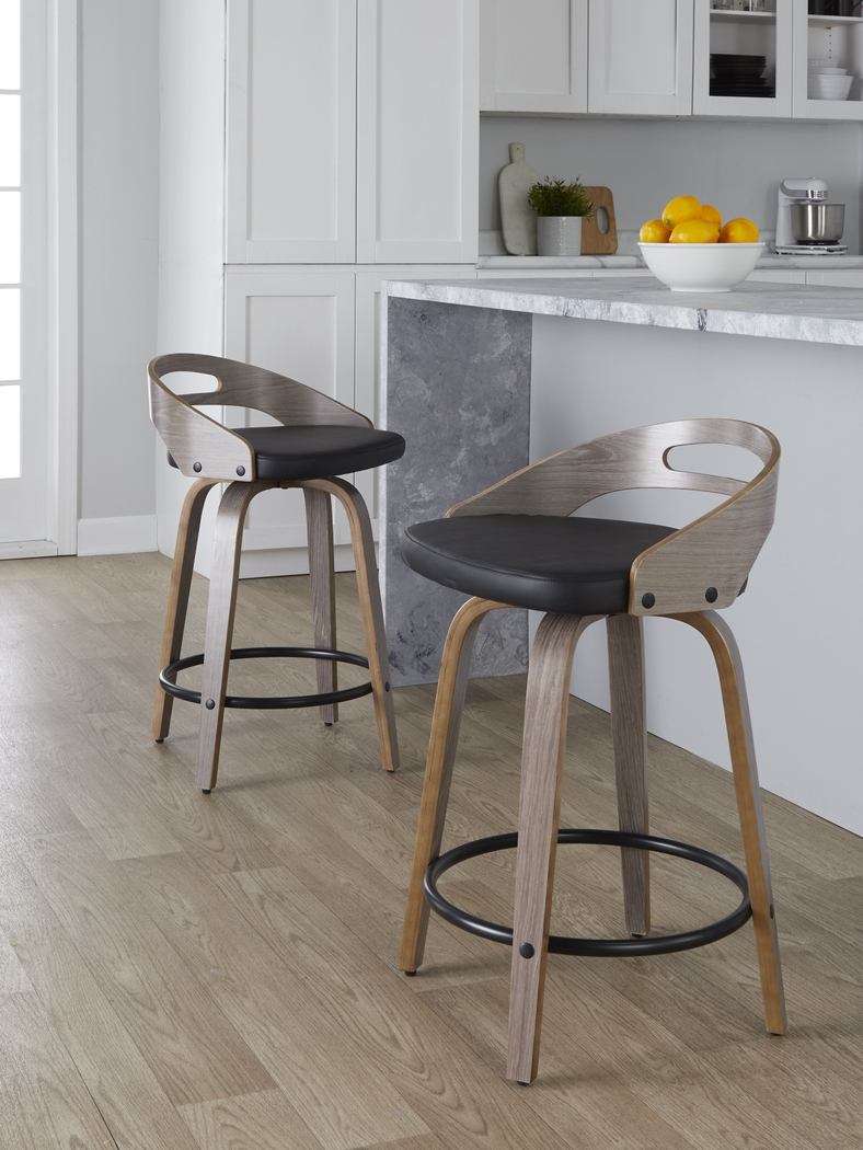 Congreve II Black Swivel Counter Height Stool, Set of 2 - Thumbnail - Image 4