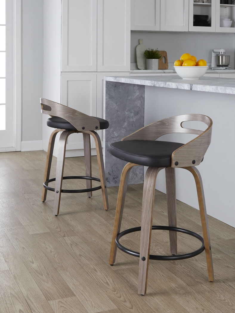 Congreve II Black Swivel Counter Height Stool, Set of 2 - Thumbnail - Image 5