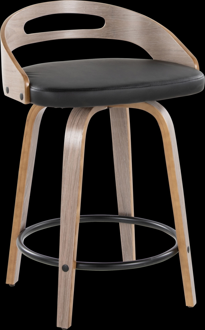 Congreve II Black Swivel Counter Height Stool, Set of 2 - Thumbnail - Image 6