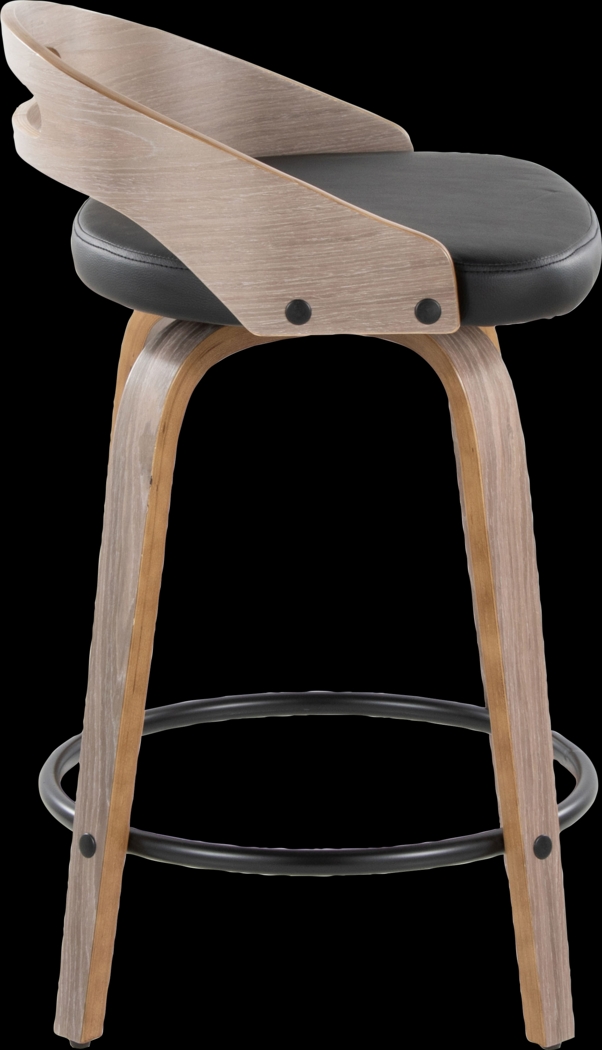 Congreve II Black Swivel Counter Height Stool, Set of 2 - Thumbnail - Image 7