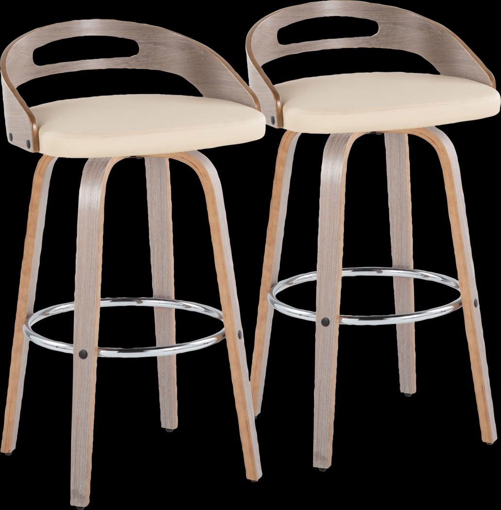 Congreve III Cream Swivel Barstool, Set of 2 - Thumbnail - Image 1