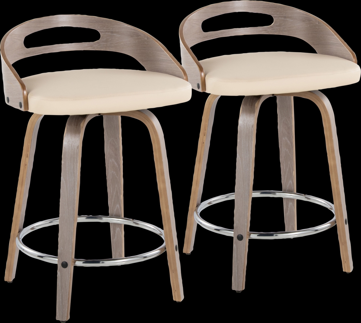 Congreve III Cream Swivel Counter Height Stool, Set of 2 - Thumbnail - Image 1