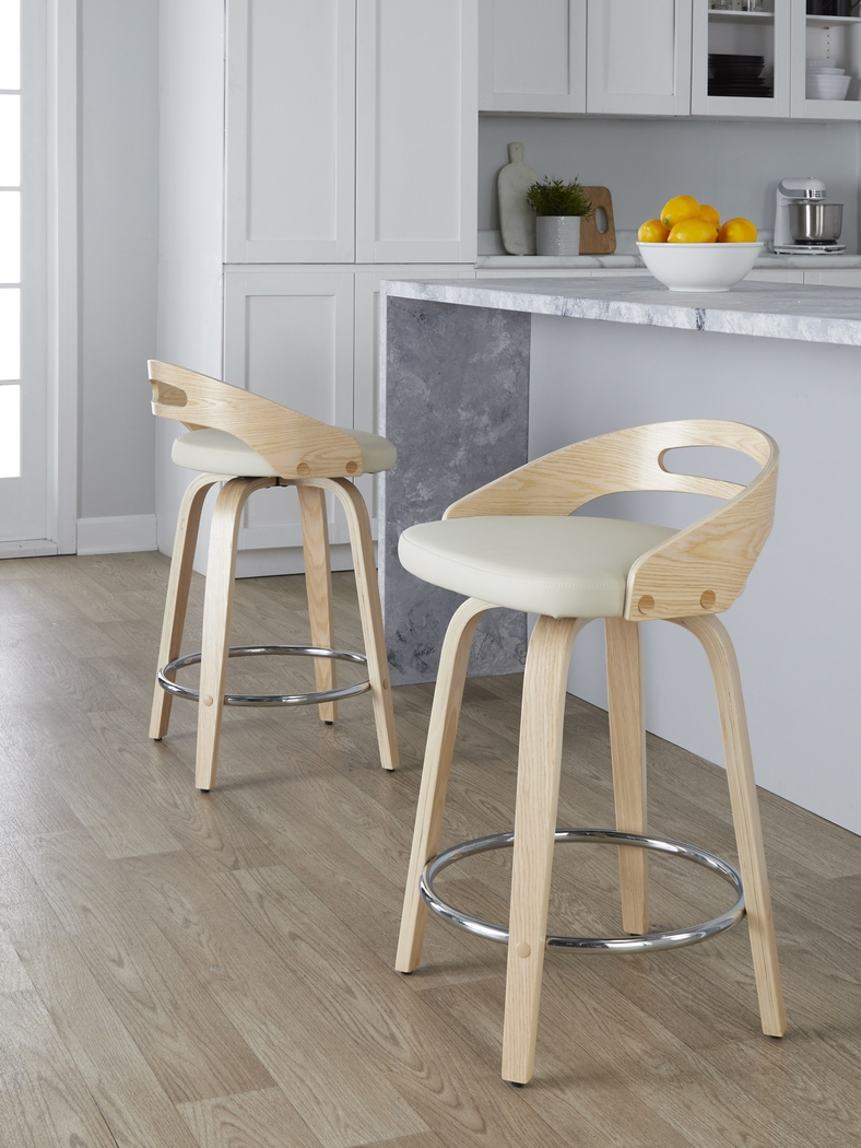 Congreve IV Cream Swivel Counter Height Stool, Set of 2 - Thumbnail - Image 5