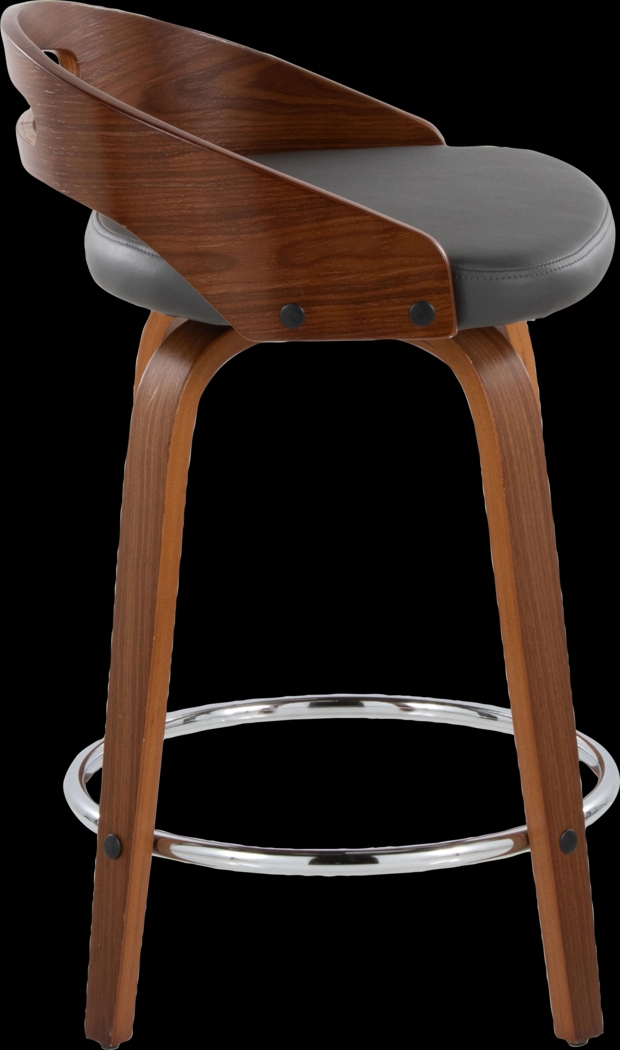 Congreve V Gray Swivel Counter Height Stool, Set of 2 - Thumbnail - Image 7