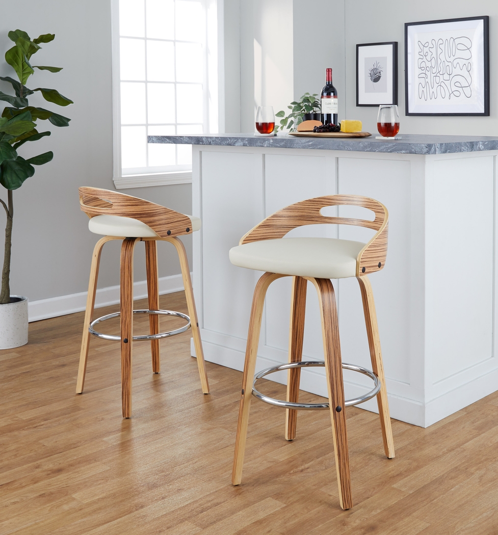 Congreve VI Cream Swivel Barstool, Set of 2 - Thumbnail - Image 5