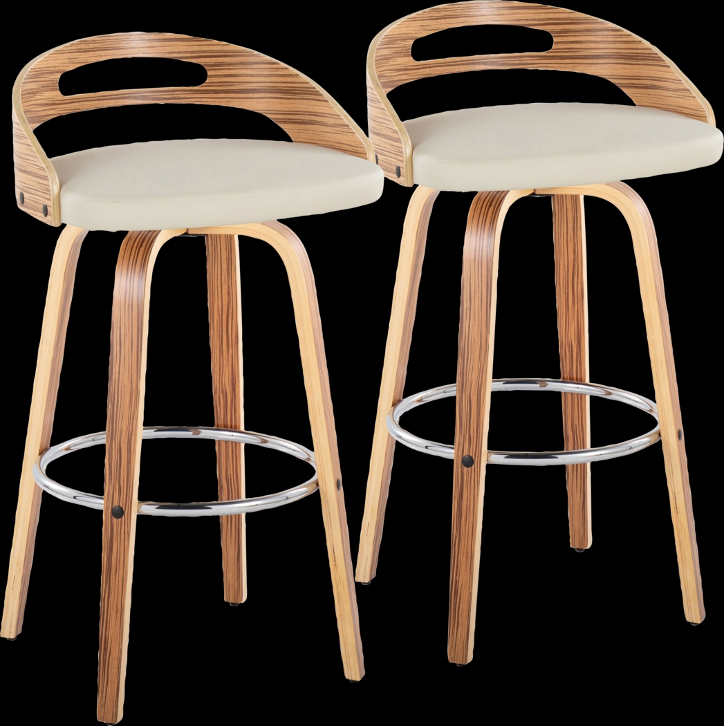 Congreve VI Cream Swivel Barstool, Set of 2 - Thumbnail - Image 1