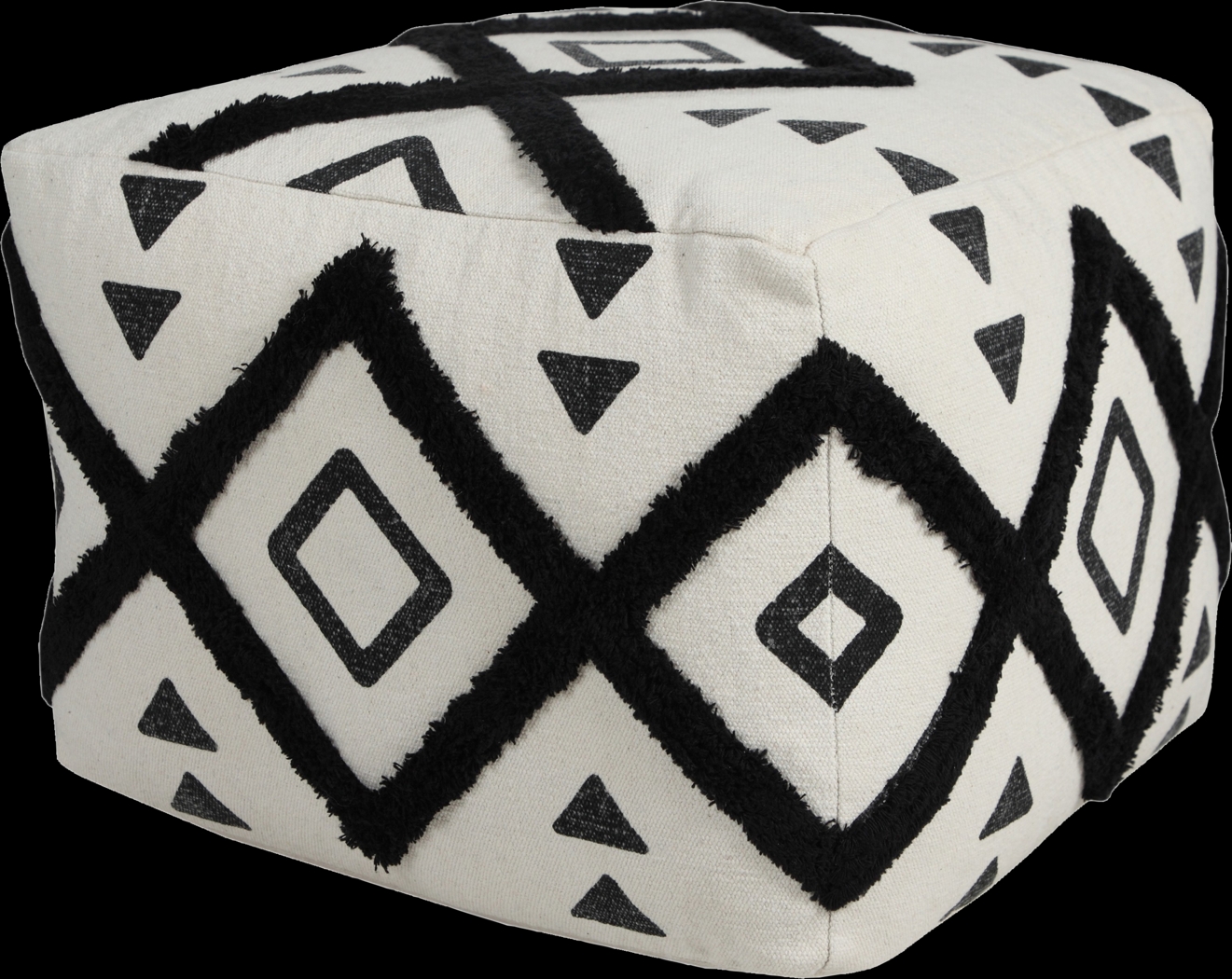 Conseld Black/White Pouf - Thumbnail - Image 6