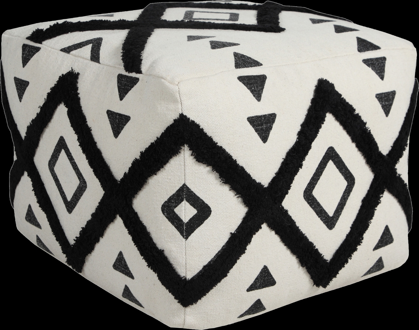 Conseld Black/White Pouf - Thumbnail - Image 1