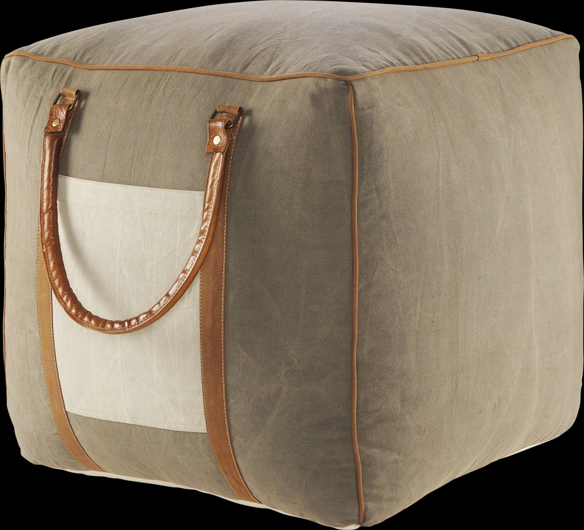 Constella Gray/Brown Pouf - Thumbnail - Image 1