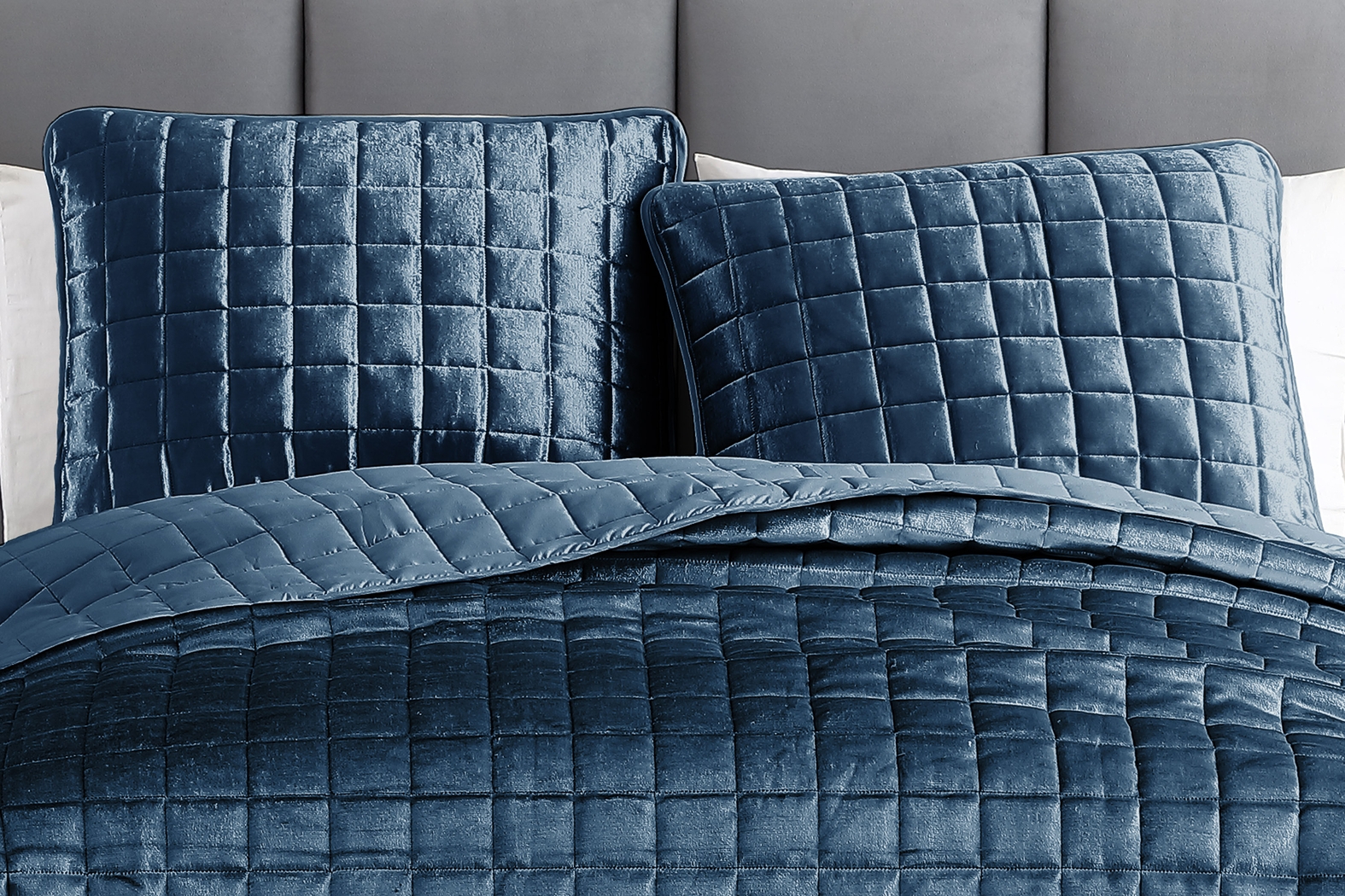 Constock Blue 3 Pc Queen Coverlet Set - Thumbnail - Image 3