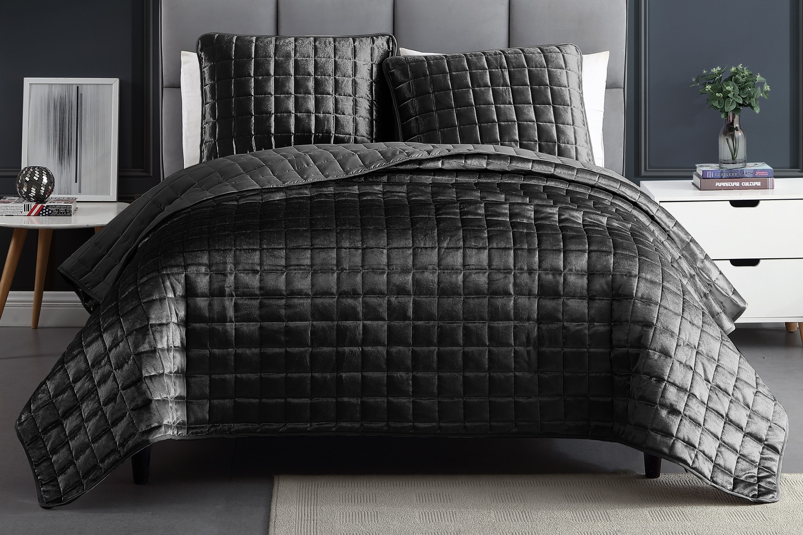 Constock Gray 3 Pc Queen Coverlet Set - Thumbnail - Image 1