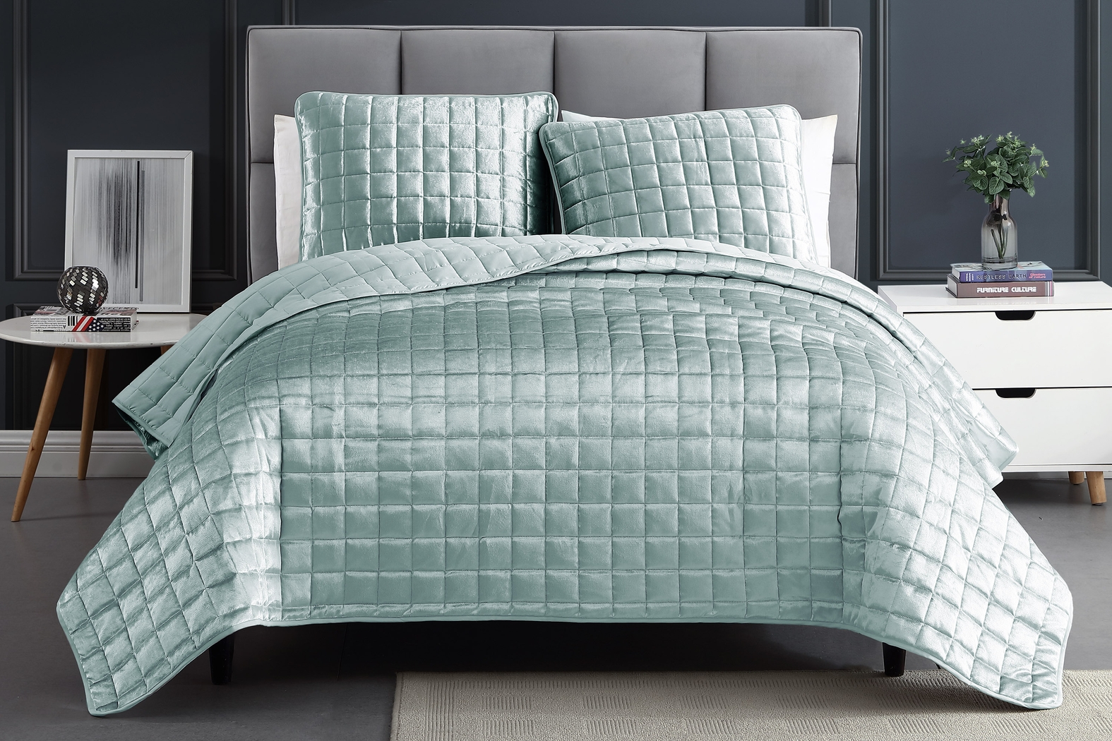 Constock Seafoam 3 Pc King Coverlet Set - Thumbnail - Image 1