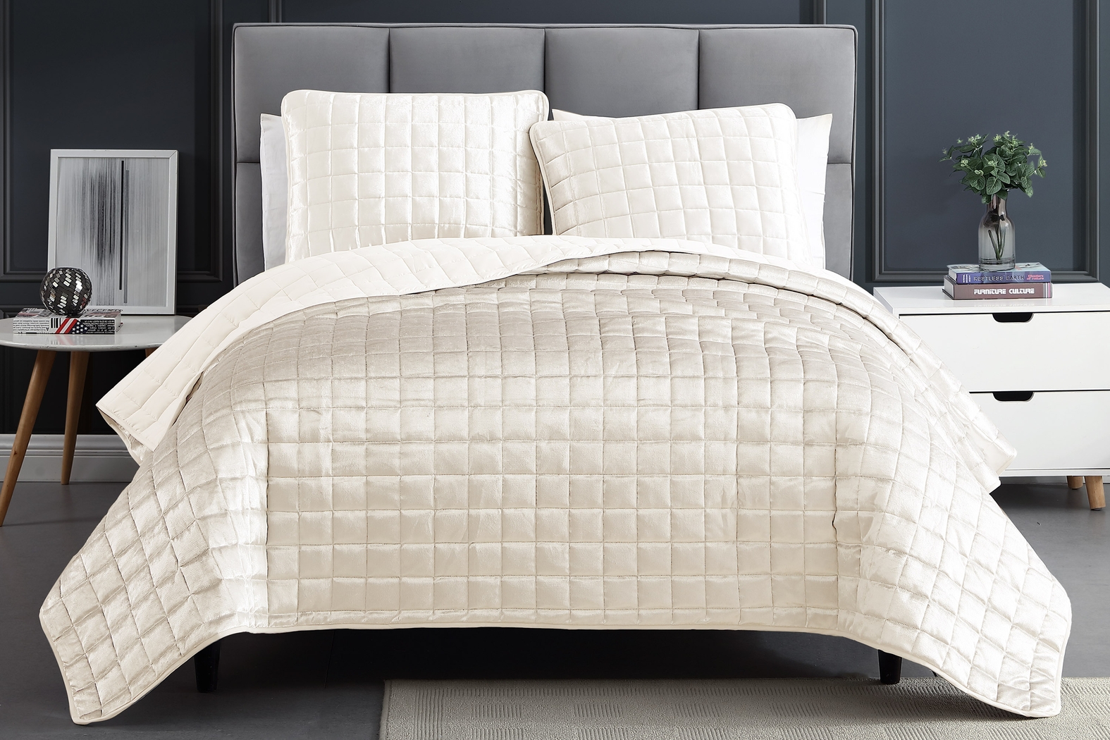 Constock White 3 Pc King Coverlet Set - Thumbnail - Image 1