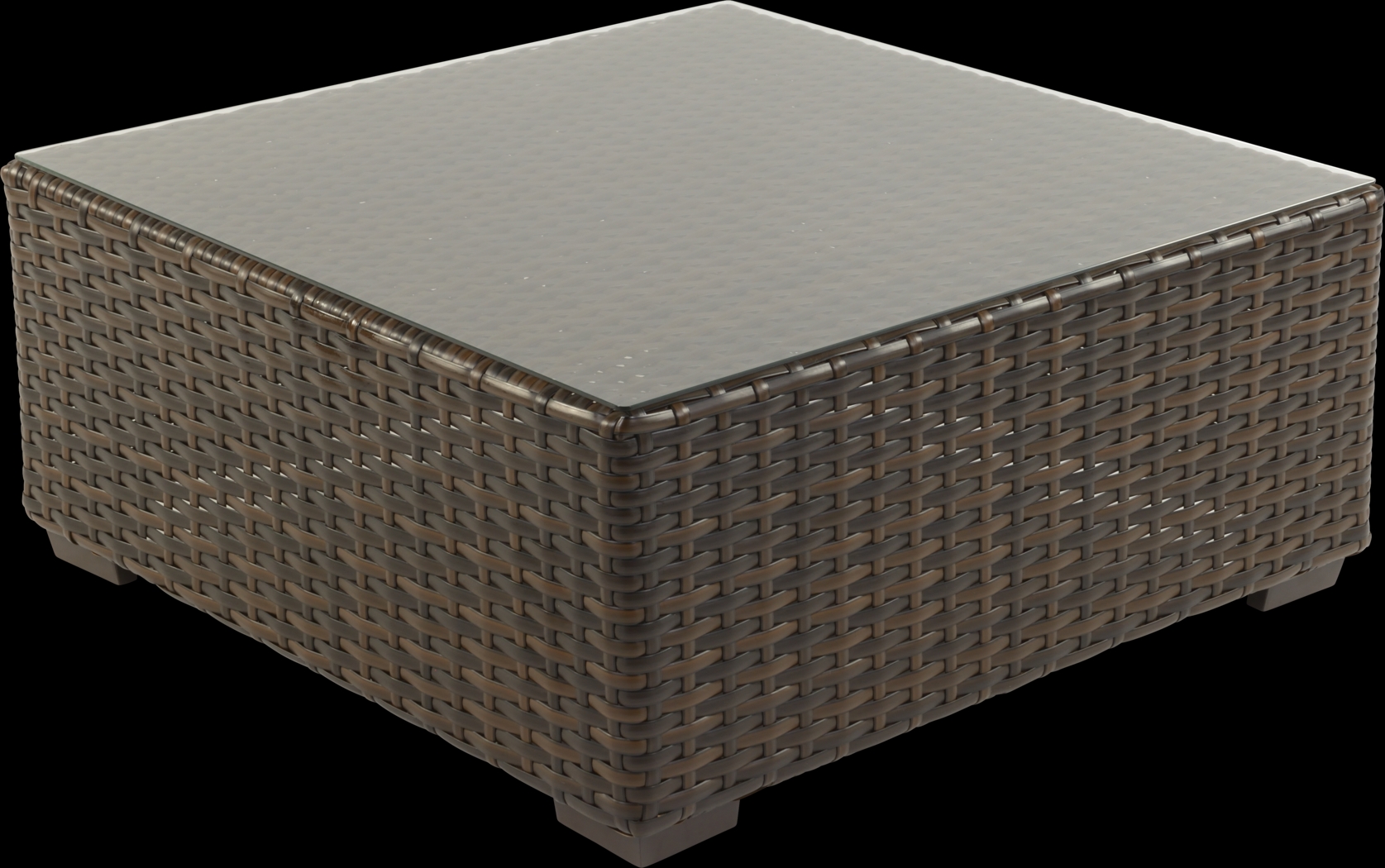 Contempo Walnut Outdoor Wicker Cocktail Table - Thumbnail - Image 1