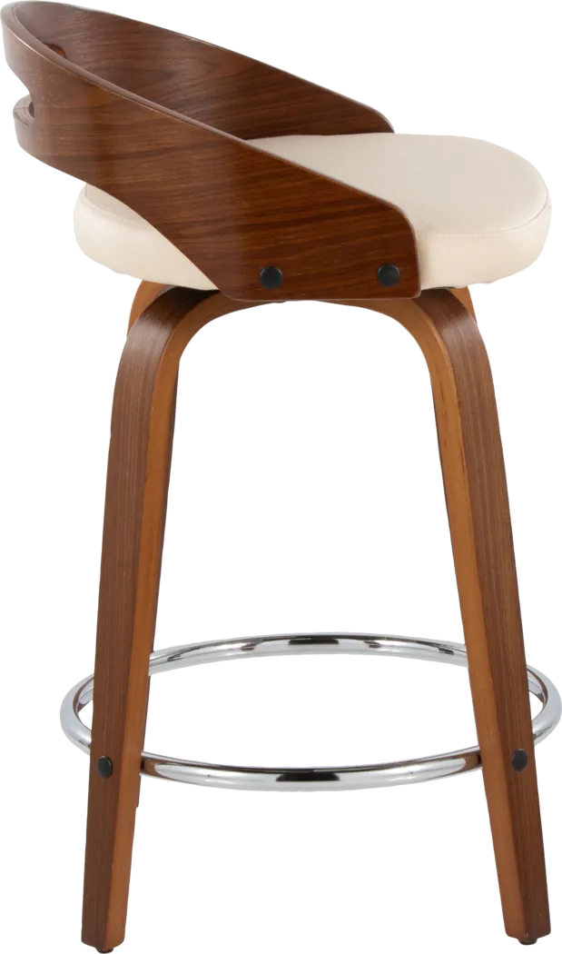 Convreve V Cream Swivel Counter Height Stool, Set of 2 - Thumbnail - Image 7