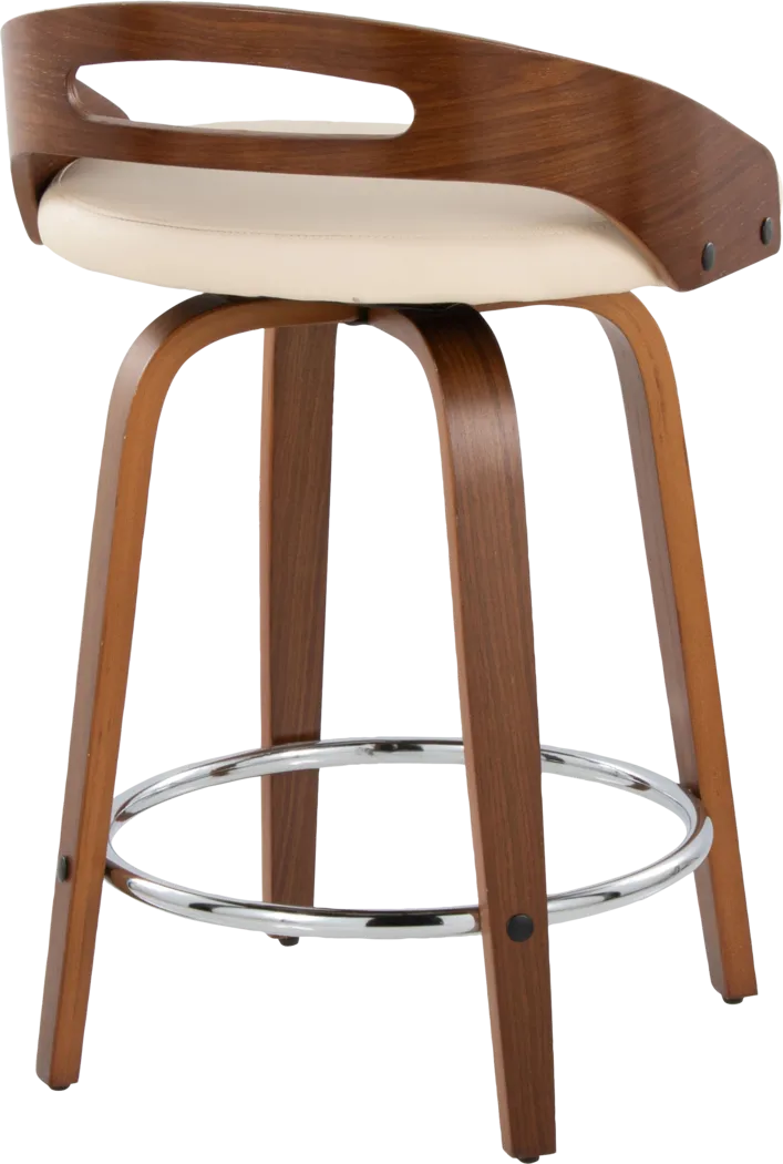 Convreve V Cream Swivel Counter Height Stool, Set of 2 - Thumbnail - Image 8