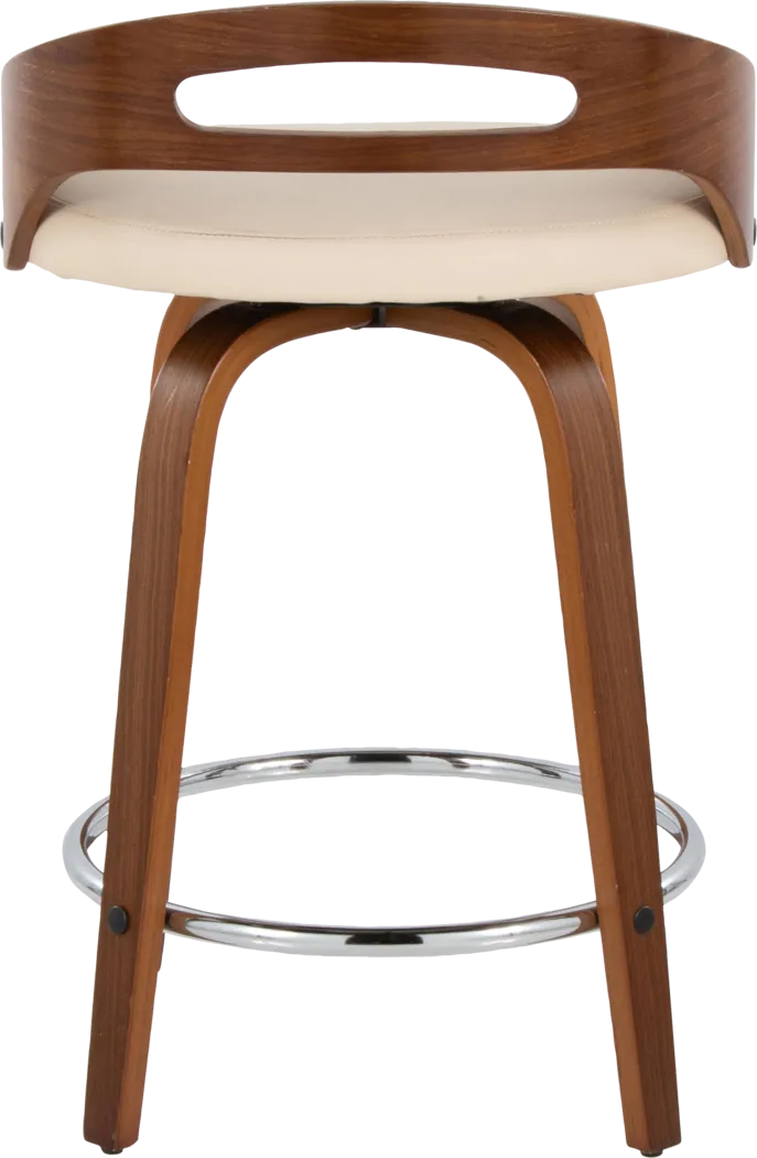 Convreve V Cream Swivel Counter Height Stool, Set of 2 - Thumbnail - Image 9