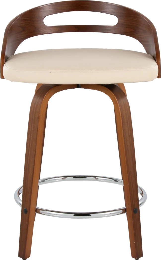 Convreve V Cream Swivel Counter Height Stool, Set of 2 - Thumbnail - Image 10