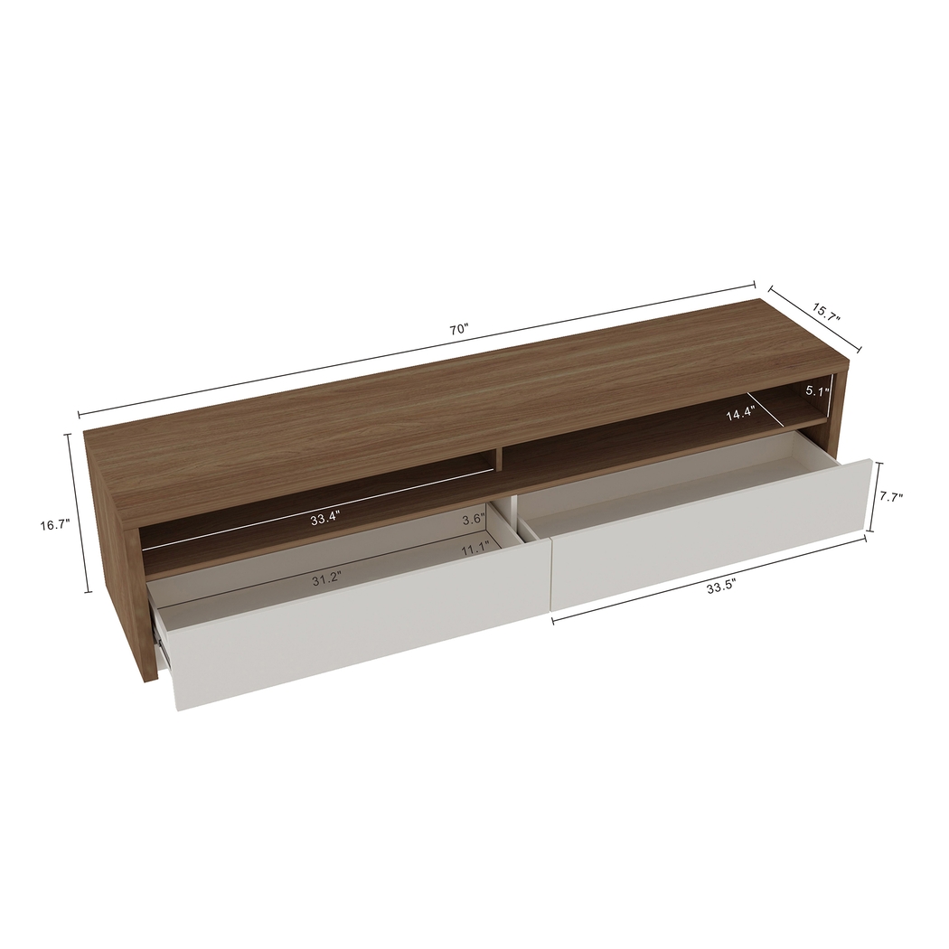 Coolcreek Brown and Off-White 70 in. Console - Thumbnail - Image 4