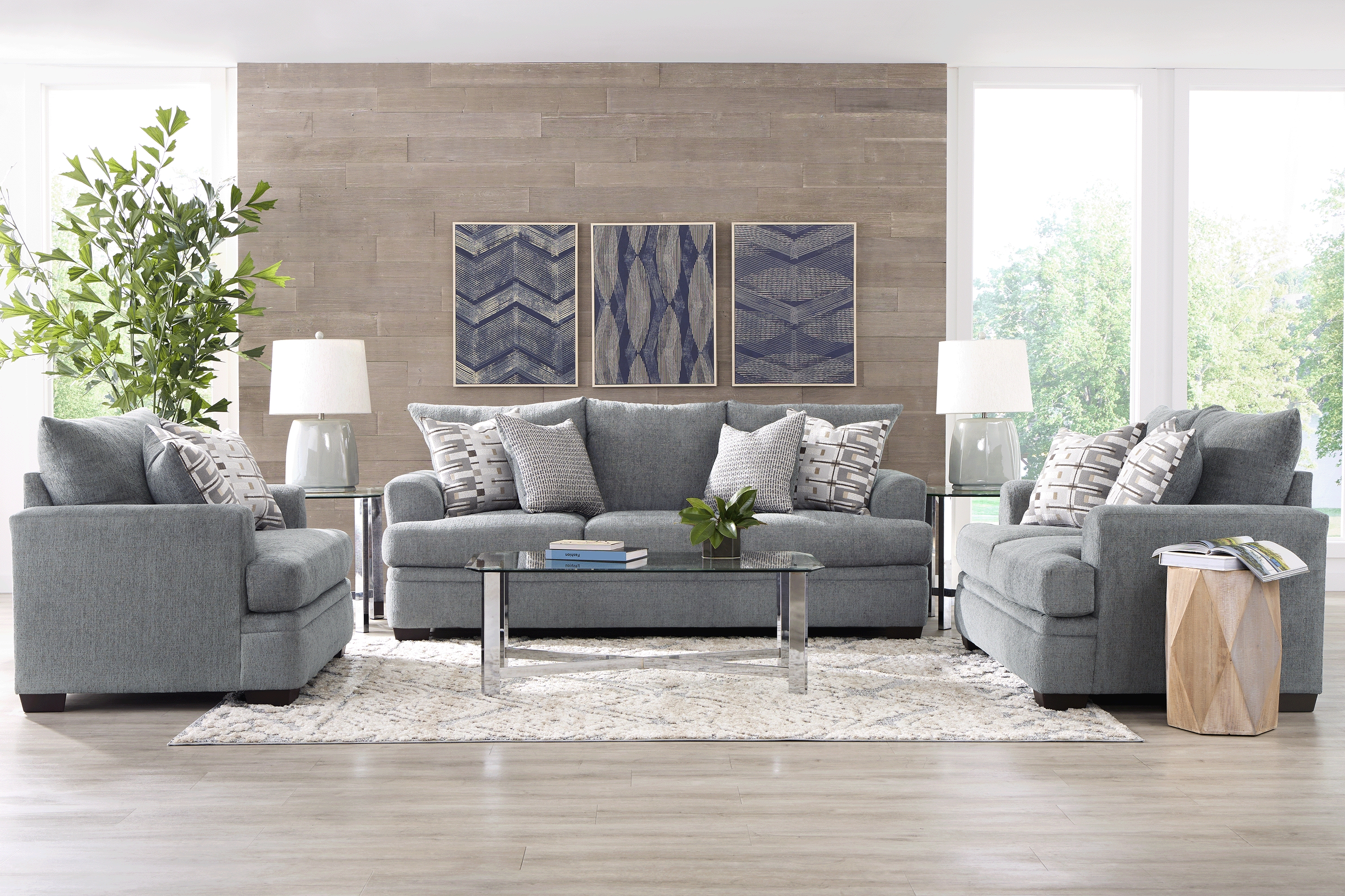 Cooper Blue 8 Pc Living Room - Thumbnail - Image 1