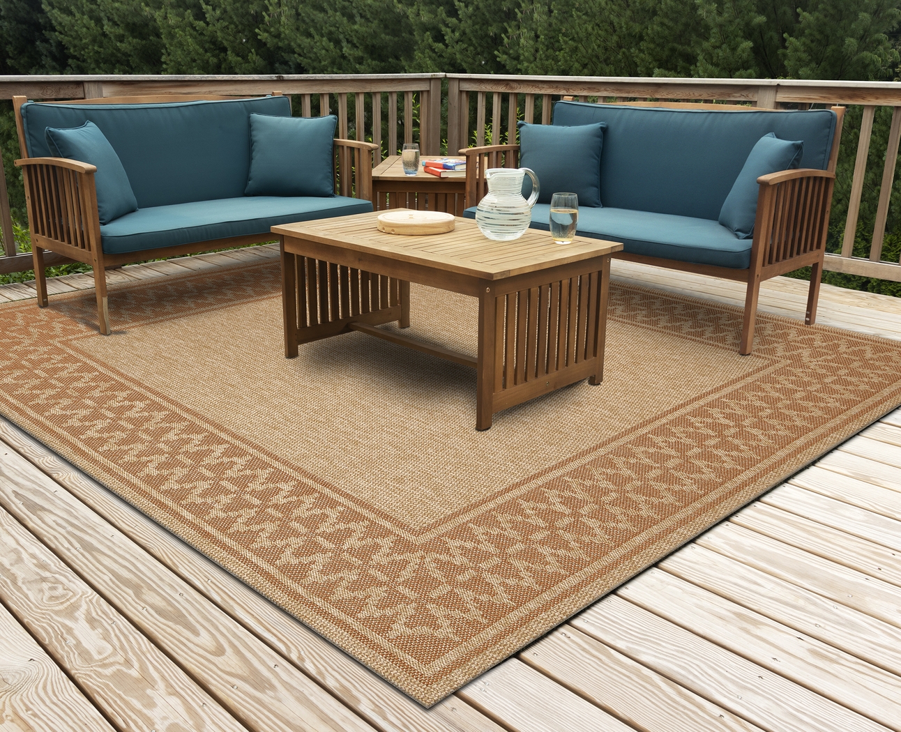 Coosaw Terracotta 7'10 Square Indoor/Outdoor Rug - Thumbnail - Image 2