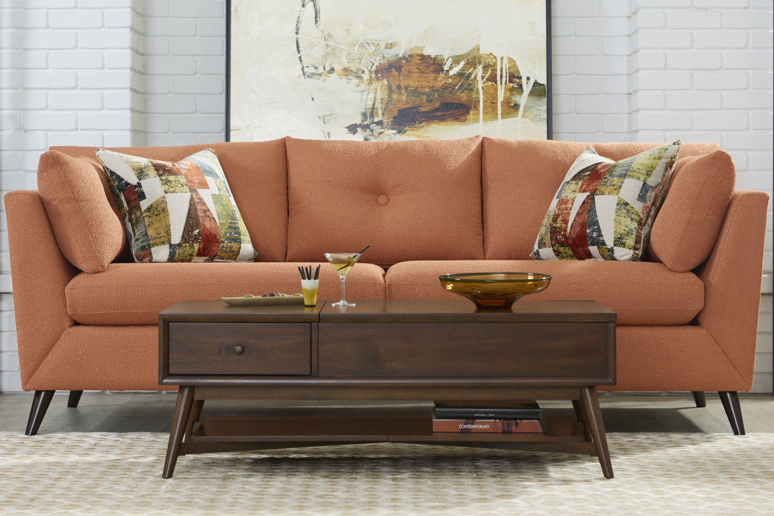 Copenhagen Terracotta Gel Foam Sleeper Sofa - Thumbnail - Image 3