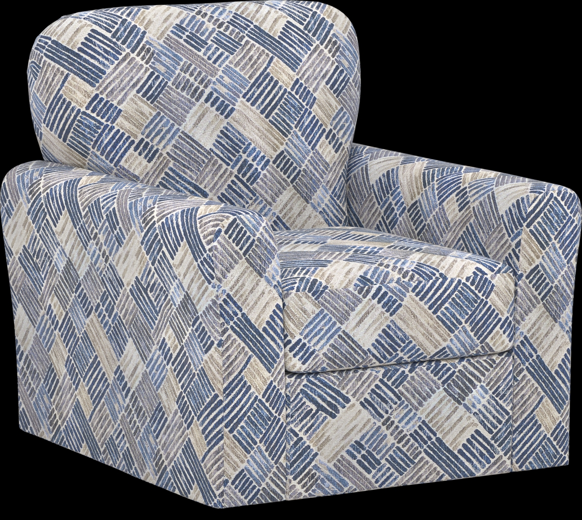 Copley Court Blue Accent Swivel Chair - Thumbnail - Image 1