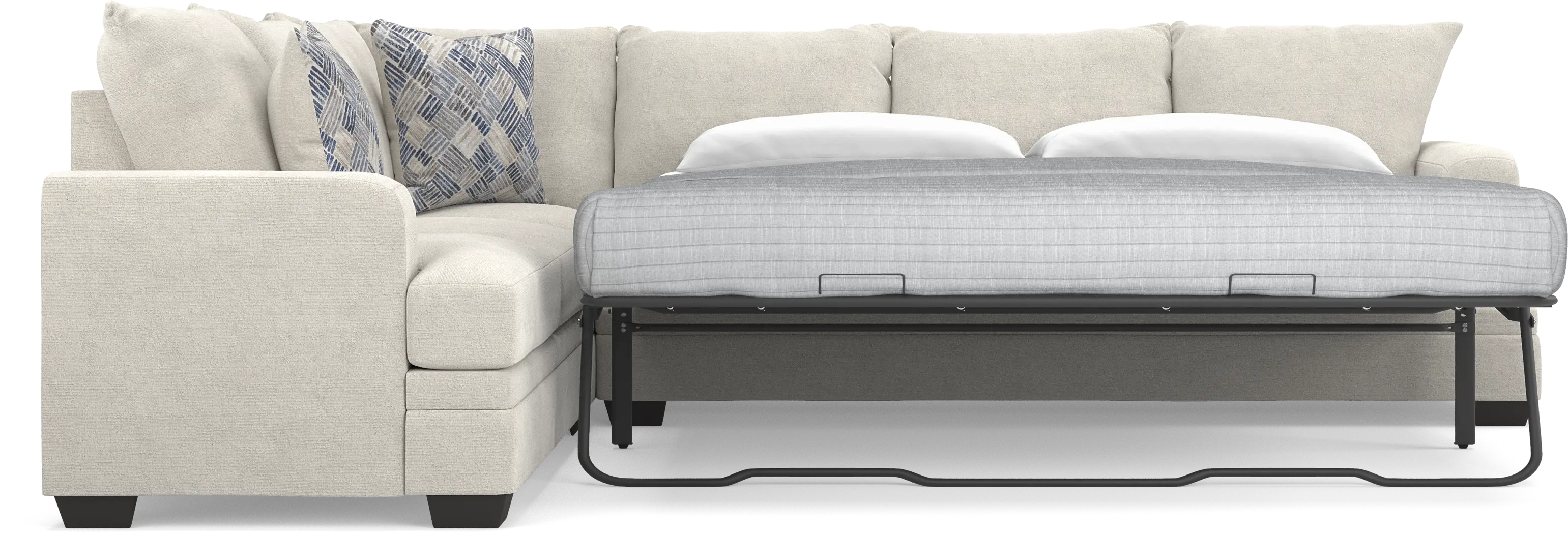 Copley Court Parchment 2 Pc Gel Foam Sleeper Sectional - Image 5