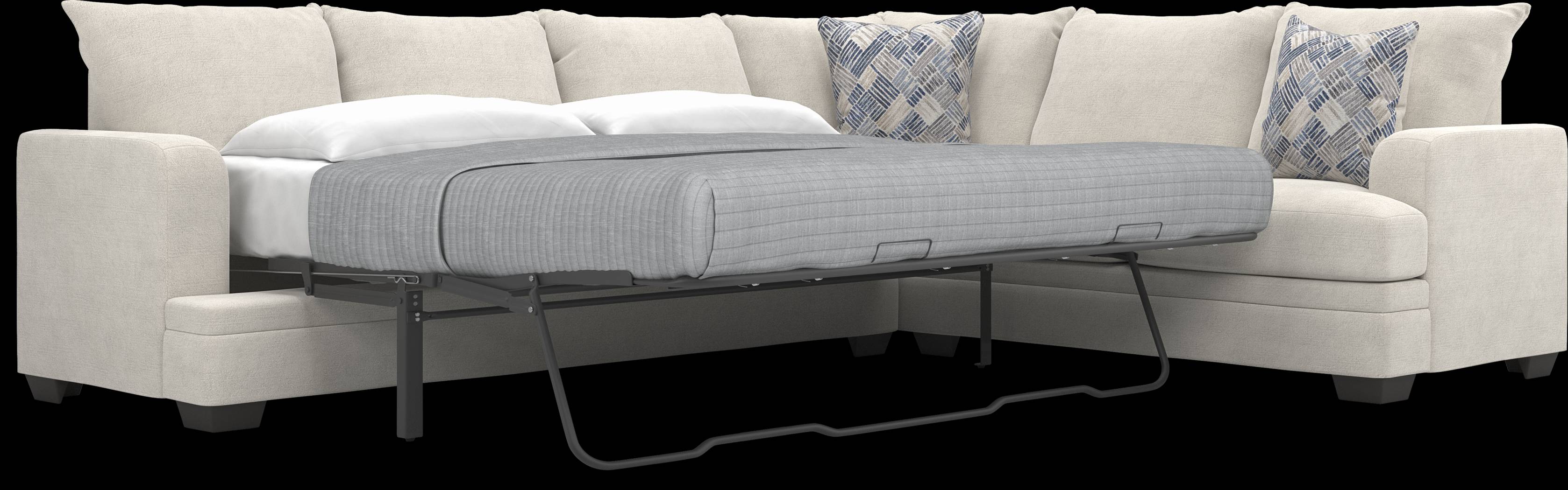 Copley Court Parchment 2 Pc Gel Foam Sleeper Sectional - Thumbnail - Image 3