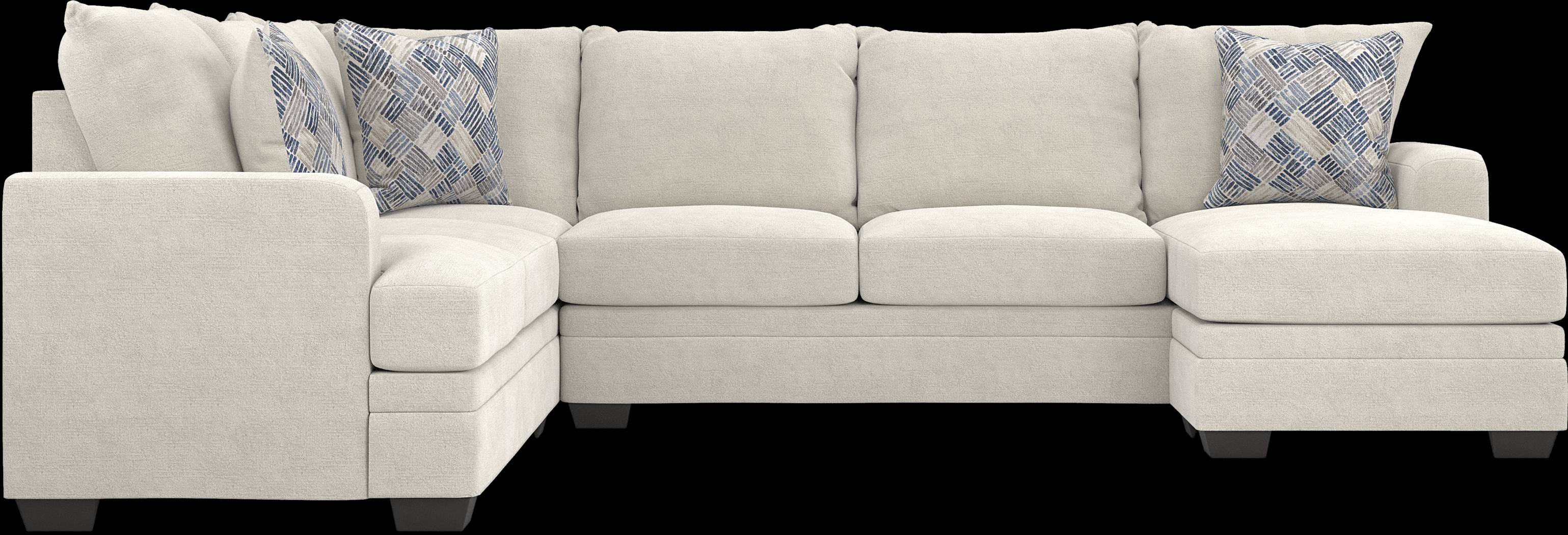 Copley Court Parchment 3 Pc Sectional Living Room - Thumbnail - Image 4