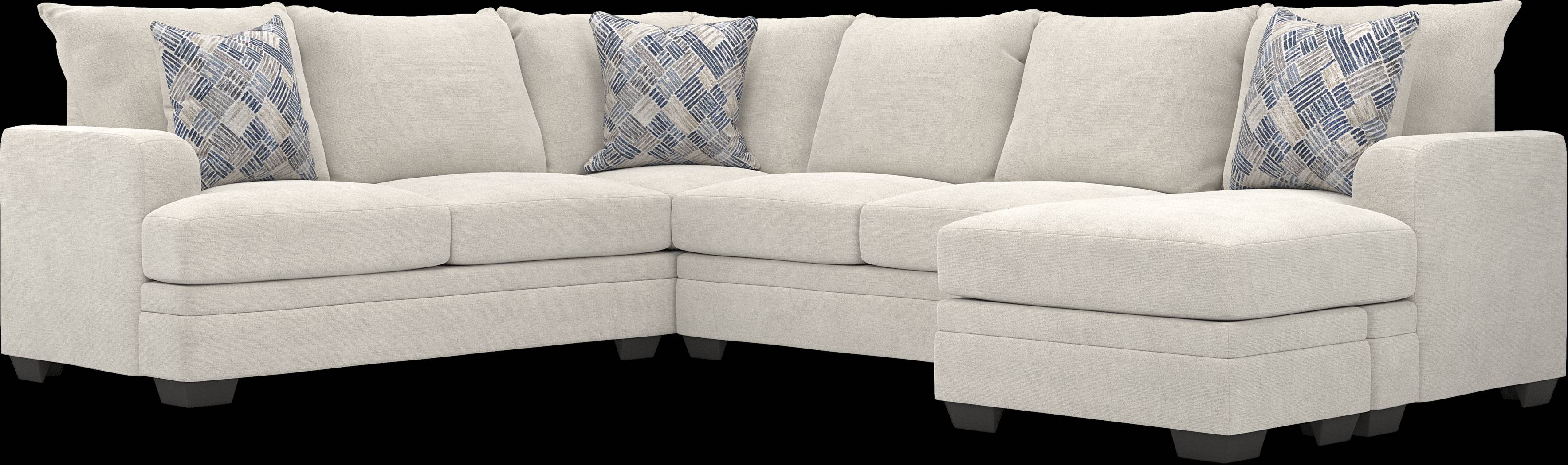 Copley Court Parchment 3 Pc Sectional Living Room - Thumbnail - Image 3