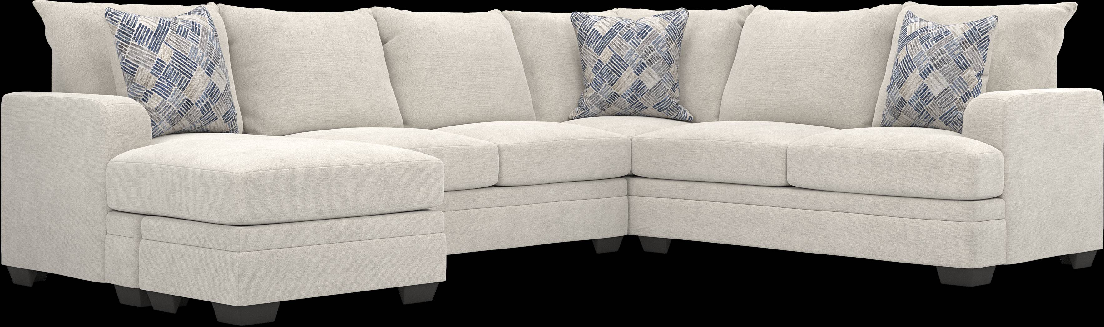 Copley Court Parchment 3 Pc Sectional Living Room - Thumbnail - Image 3
