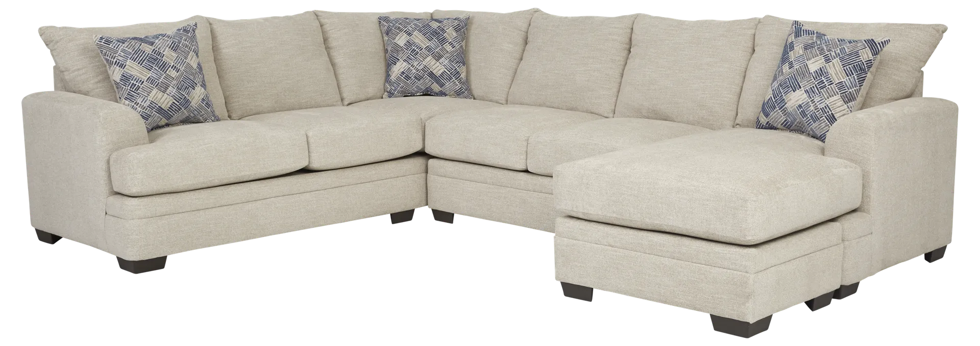 parchment 2 pc right arm chaise sectional - sleeper sofa with sealy royale mattress