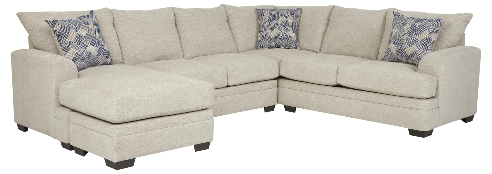 parchment 2 pc left arm chaise sectional - sleeper sofa with sealy royale mattress