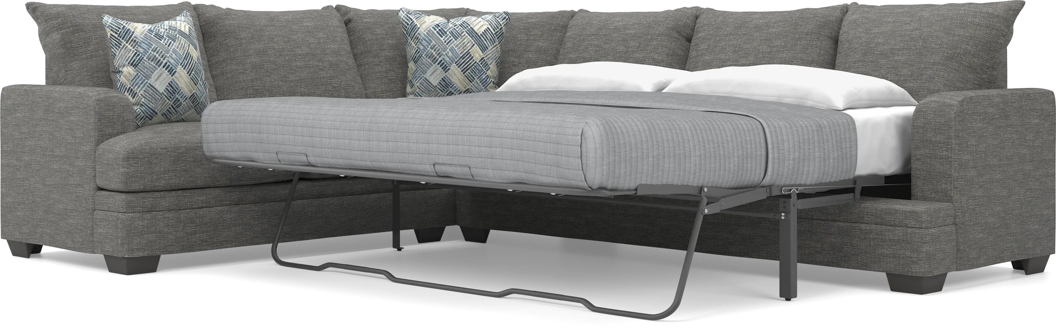 Copley Court Pewter 2 Pc Gel Foam Sleeper Sectional - Thumbnail - Image 3
