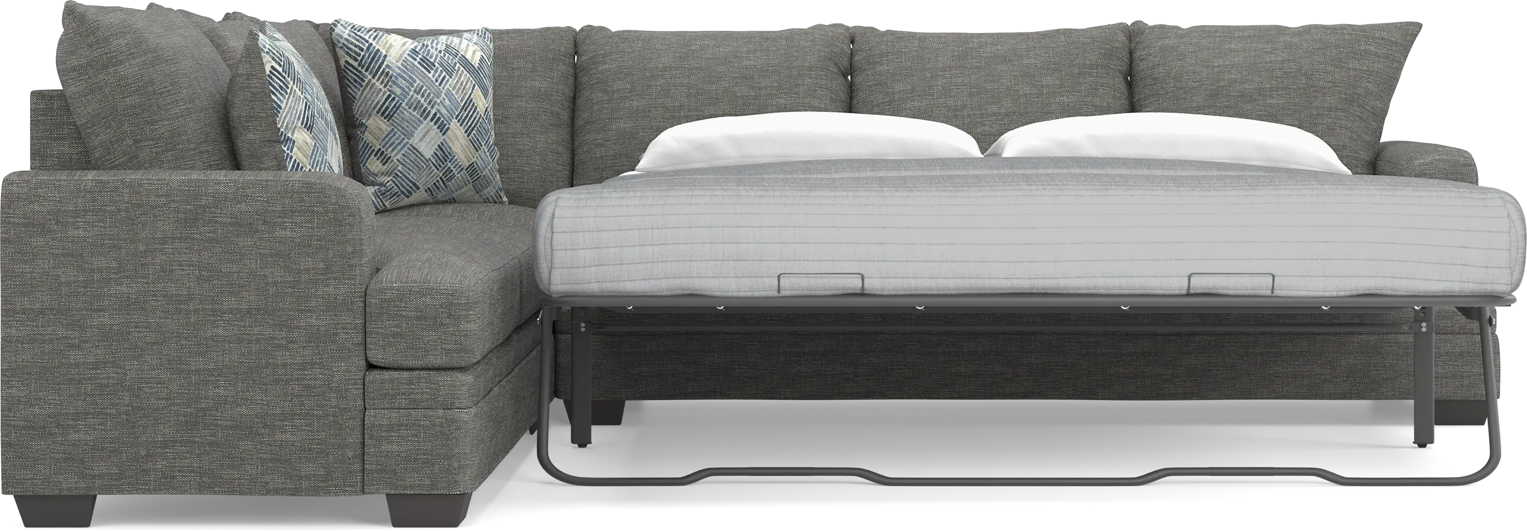 Copley Court Pewter 2 Pc Gel Foam Sleeper Sectional - Image 5