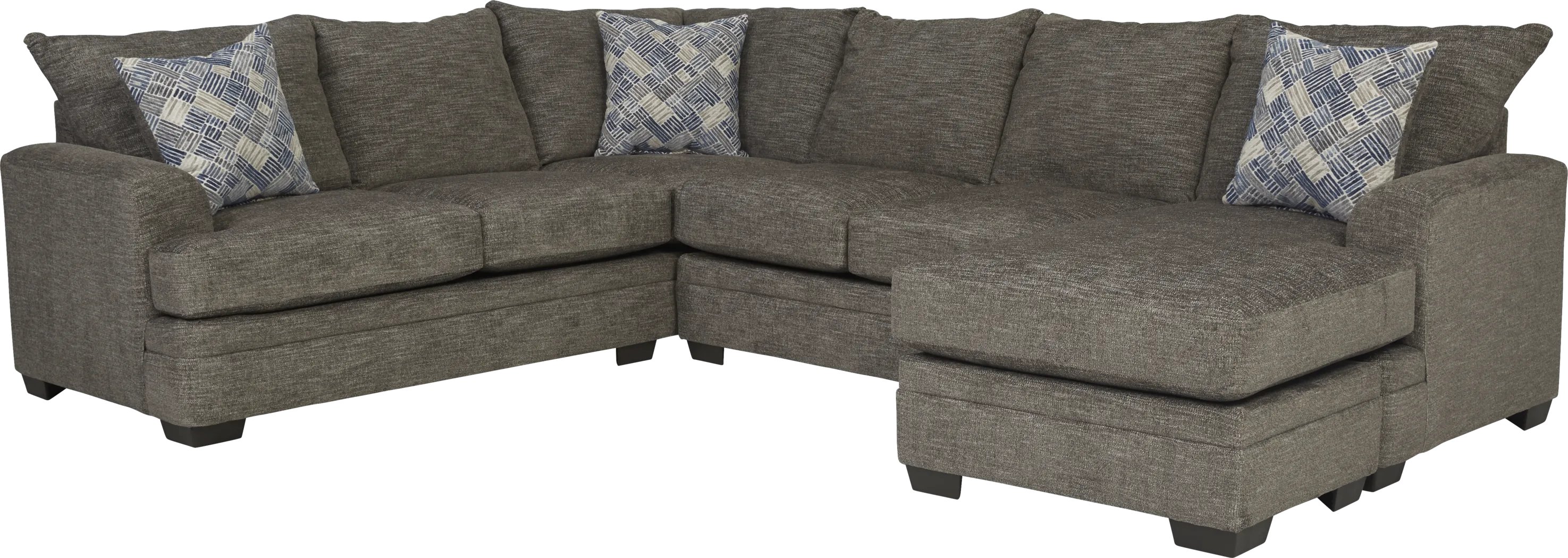 Copley Court Pewter 2 Pc Gel Foam Sleeper Sectional - Thumbnail - Image 1