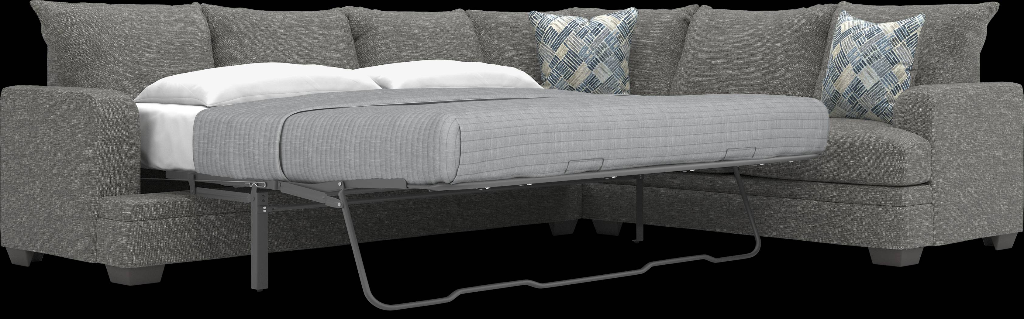 Copley Court Pewter 2 Pc Gel Foam Sleeper Sectional - Thumbnail - Image 3