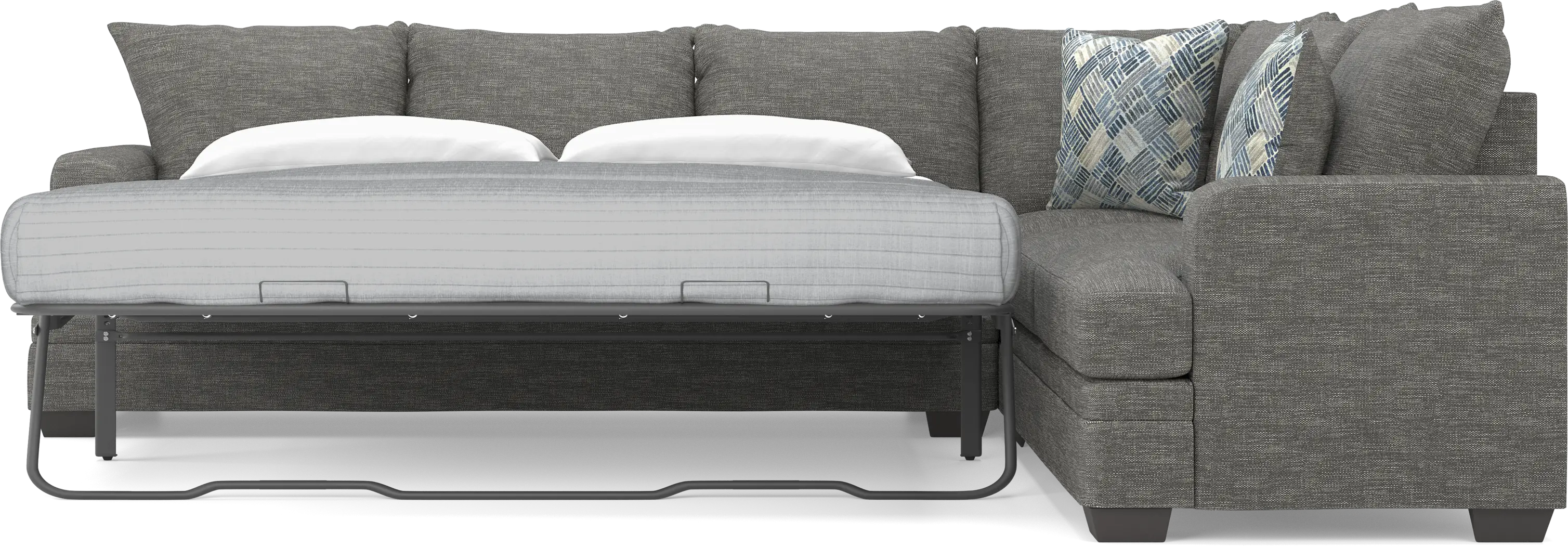 Copley Court Pewter 2 Pc Gel Foam Sleeper Sectional - Image 5