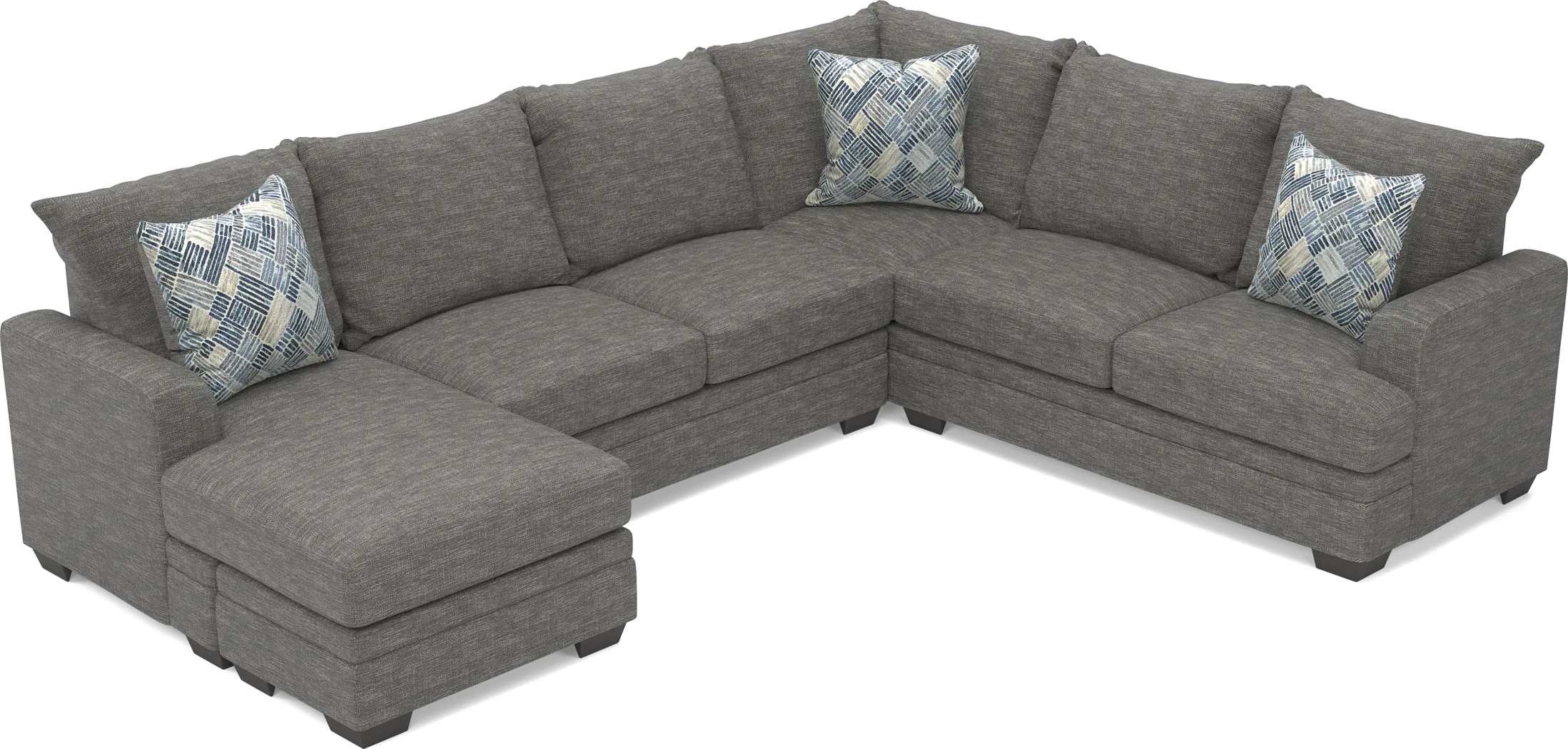 Copley Court Pewter 2 Pc Gel Foam Sleeper Sectional - Image 6