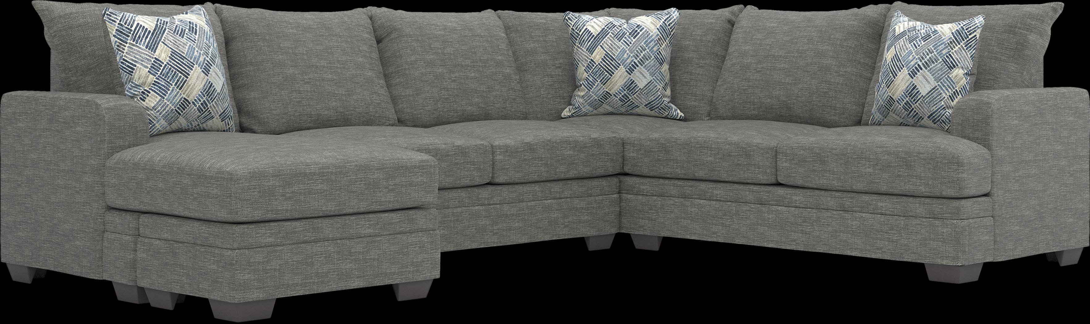 Copley Court Pewter 2 Pc Gel Foam Sleeper Sectional - Thumbnail - Image 1