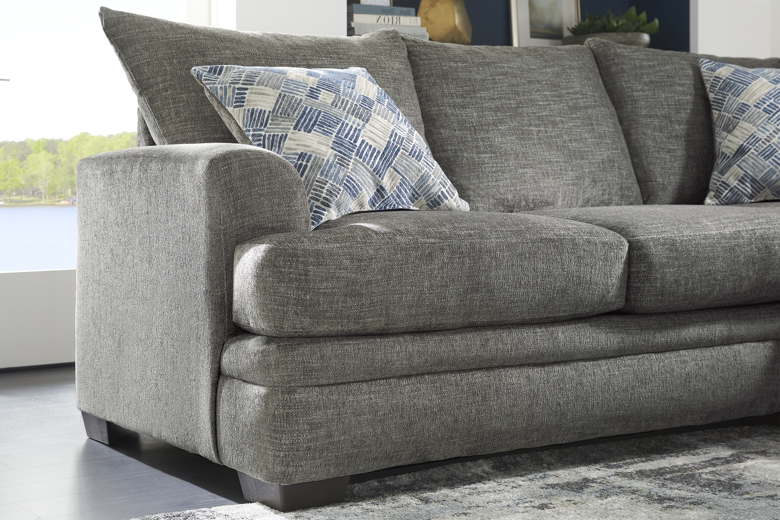 Copley Court Pewter 3 Pc Sectional Living Room - Thumbnail - Image 6