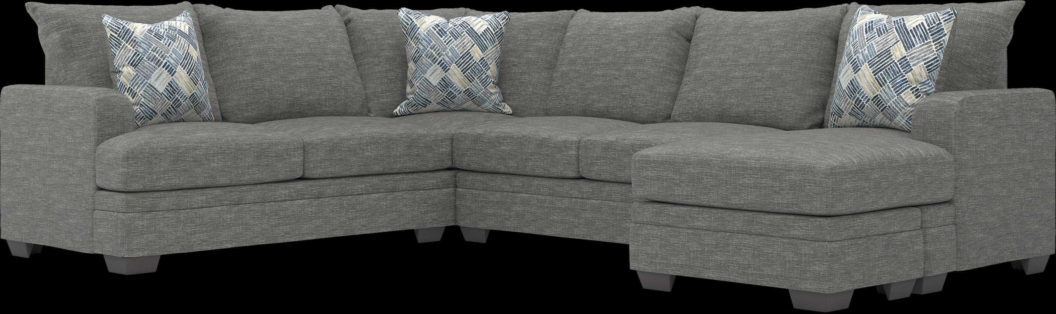 Copley Court Pewter 3 Pc Sectional Living Room - Thumbnail - Image 3