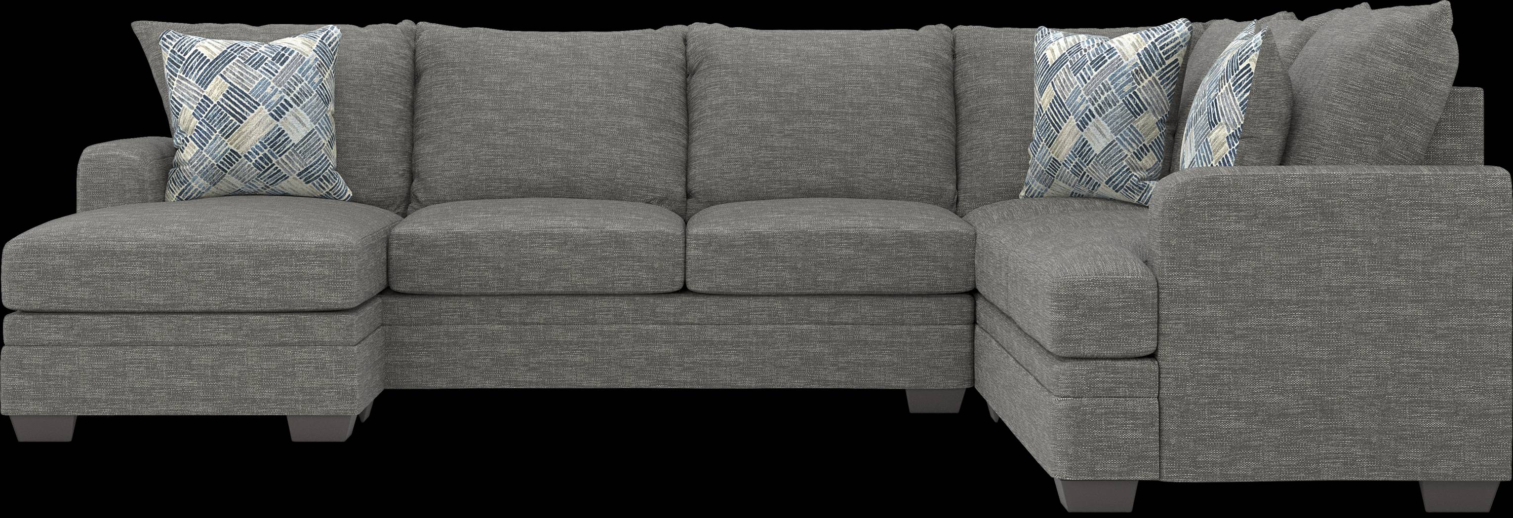 Copley Court Pewter 3 Pc Sectional Living Room - Thumbnail - Image 4