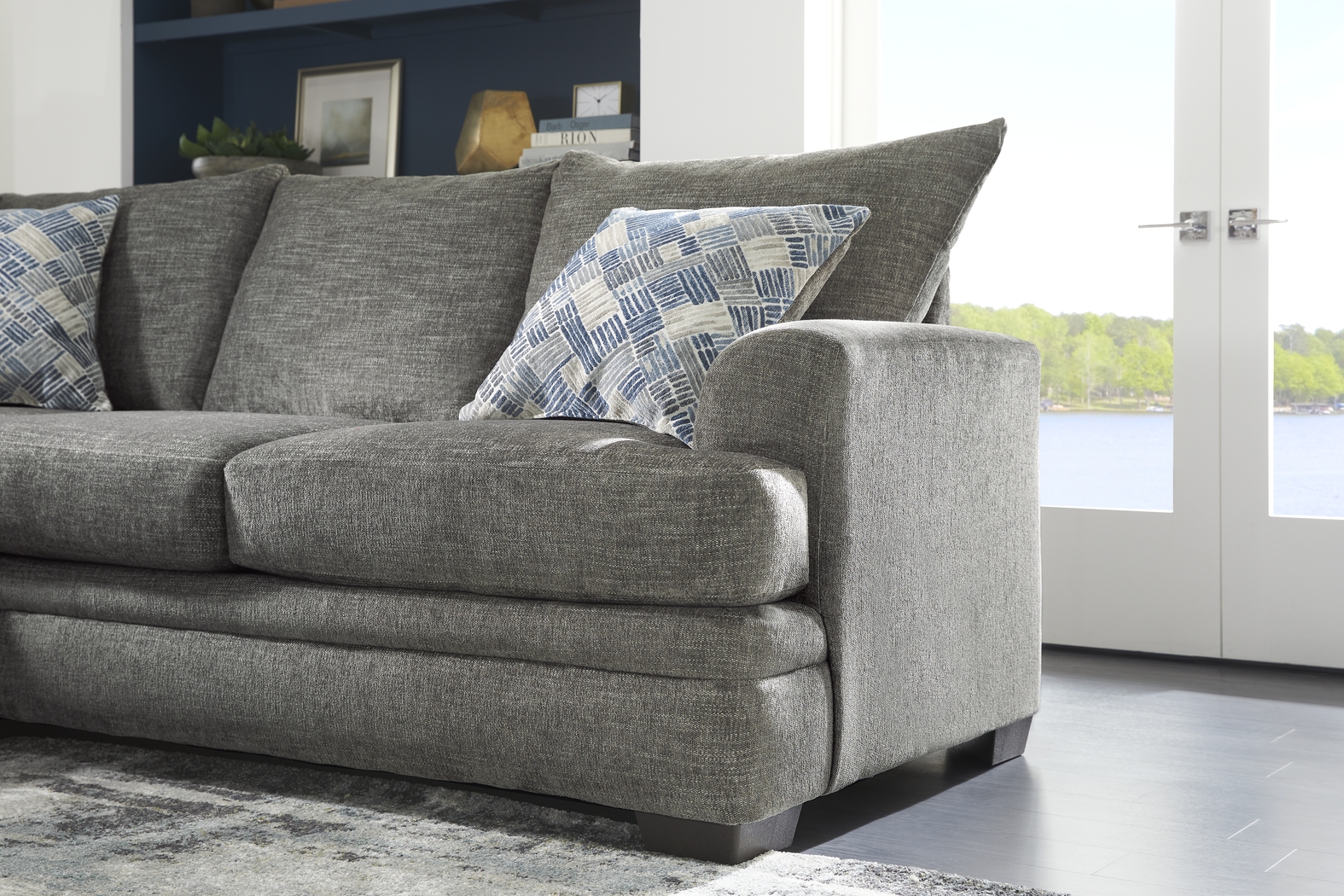 Copley Court Pewter 3 Pc Sectional Living Room - Thumbnail - Image 5