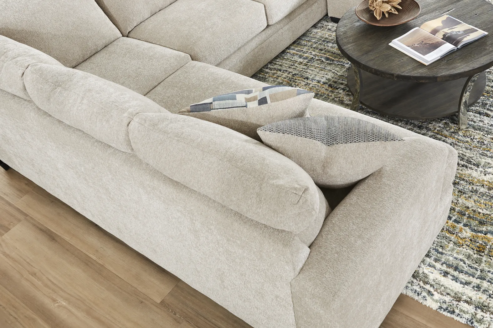 Copley Place Linen 2 Pc Gel Foam Sleeper Sectional - Thumbnail - Image 4