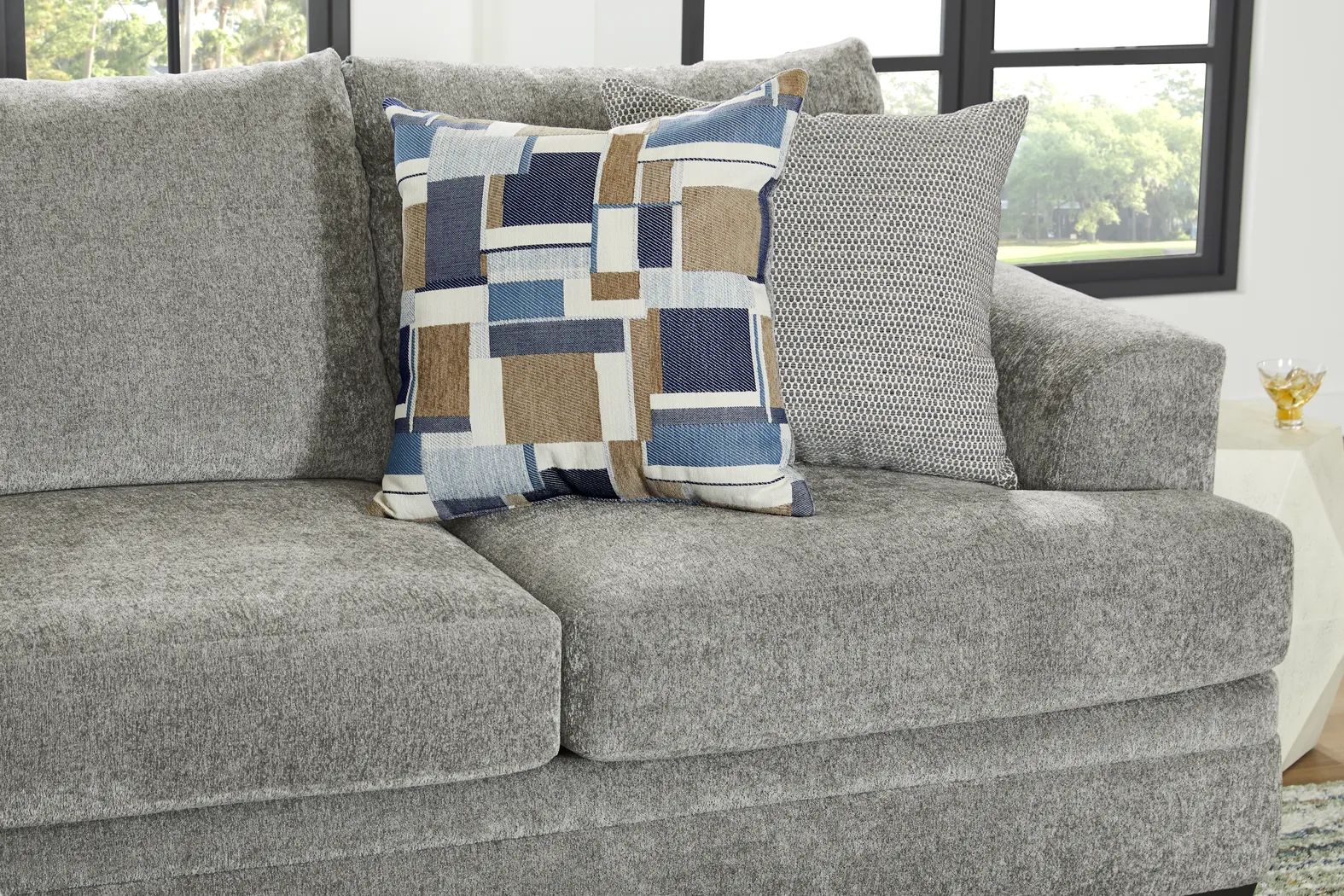 Copley Place Slate 3 Pc Gel Foam Sleeper Sectional Living Room - Thumbnail - Image 6