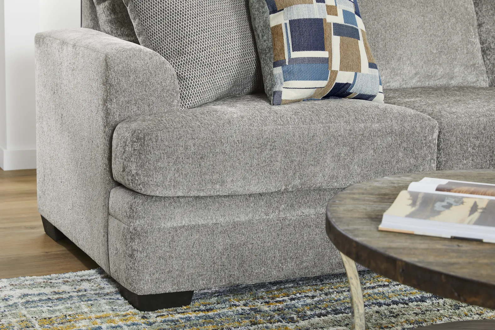 Copley Place Slate 3 Pc Gel Foam Sleeper Sectional Living Room - Thumbnail - Image 7