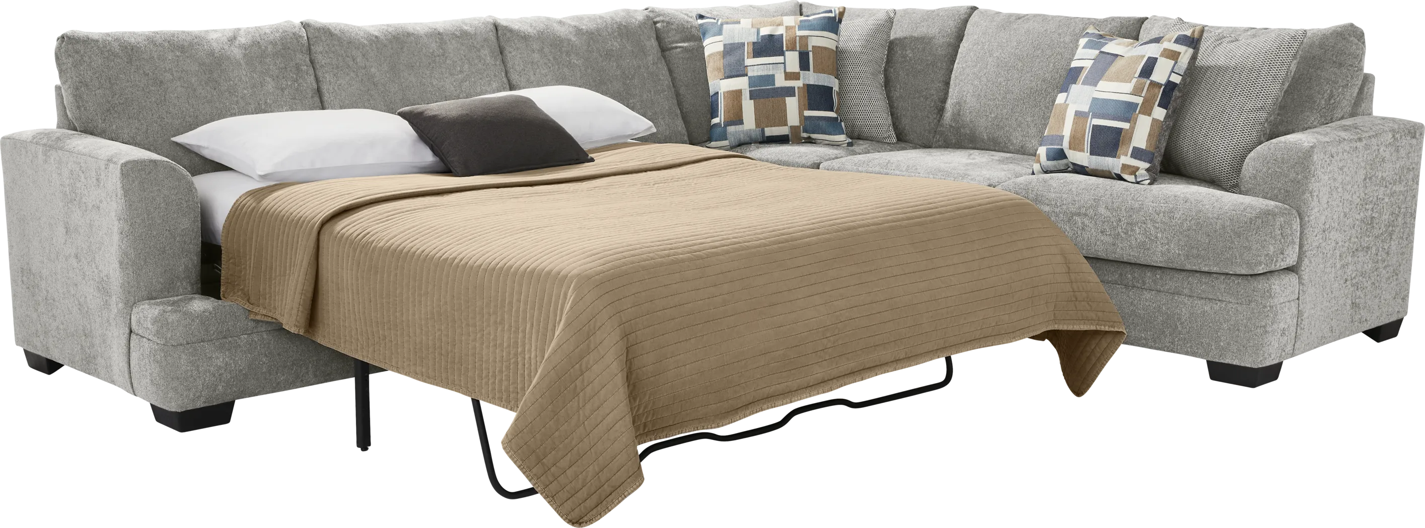 Copley Place Slate 2 Pc Sleeper Sectional - Thumbnail - Image 4